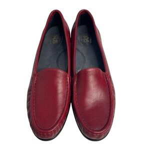 SAS Slim Red Leather Loafers